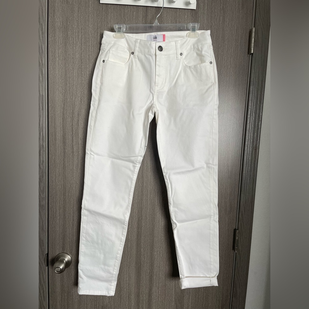 CAbi Slimmie White Jeans